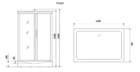 Душевая кабина Niagara Luxe NG-7711GR 120х90х220 R