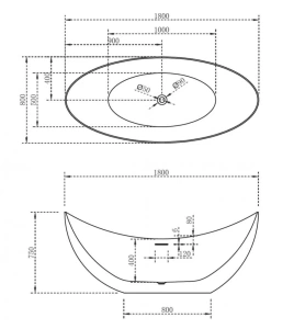Акриловая ванна ABBER AB9333 180х80