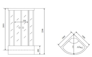 Душевая кабина Timo Standart T-6600 Black 100х100х220