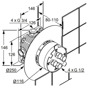 Смеситель Kludi Pure&Solid 346550575 для душа скрытый монтаж