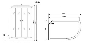 Душевая кабина Niagara Ultra NG-903-01L 120х80х220