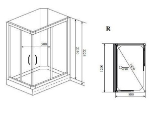 Душевая кабина Timo Premium Ilma 102 R 120*80*222 без крыши