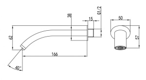 Излив для ванны Lemark LM8024С встраиваемый