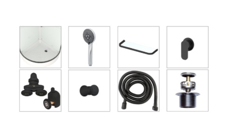 Душевая кабина Domani-Spa Simple с крышей  99 mid V1.2 (90х90 см) Black Accents средний  поддон   АКЦИЯ!!!кабина в наличии