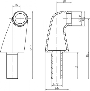 Комплект переходников Lemark LM8556СR для установки смесителя на борт ванны, 2 шт.