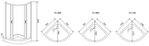 Душевой уголок Timo TL-8001 Romb Glass 80*80*200 с поддоном