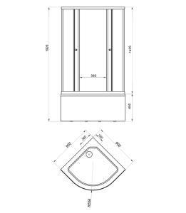 Душевой уголок Тритон "Лайт", высокий поддон 900x900x1910