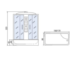 Душевая кабина River Dunay 170/80/55 ТН 170х80х223