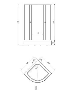 Душевой уголок Тритон "Лайт", низкий поддон 900x900x1910
