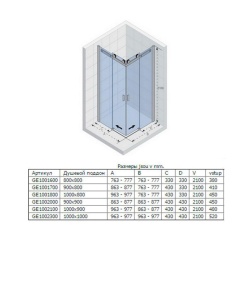 Душевой уголок Riho Baltic B207 97*97*210 L/R без поддона