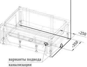 Душевой поддон Radomir Верчелли 119*81*47 R без декоративных вставок
