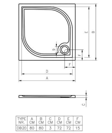 Душевой поддон Riho Kolping DB 20 80*80*3 литьевой мрамор без панели