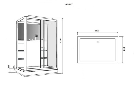 Душевая кабина Grossman GR227L 120х90х225
