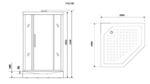 Душевая кабина Niagara Luxe NG-7717GBK 100х100х210 без крыши L/R