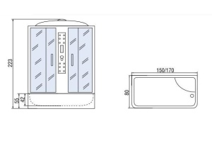 Душевая кабина River Wisla 150/80/55 МТ 150х80х223