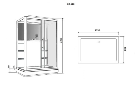 Душевая кабина Grossman GR128L 135х90х225